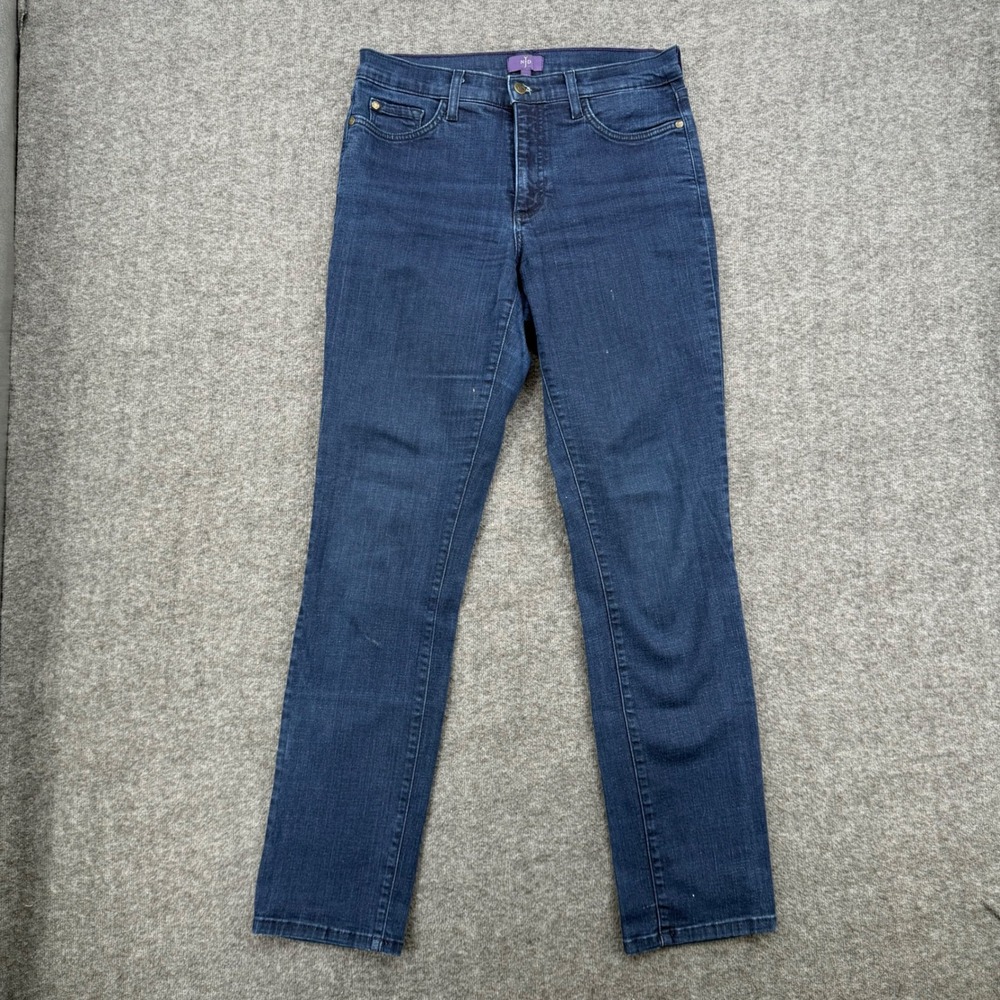 NYDJ Womens Size 6 Dark Wash High Rise Straight Leg Denim Jeans Made in USA